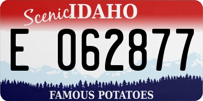 ID license plate E062877