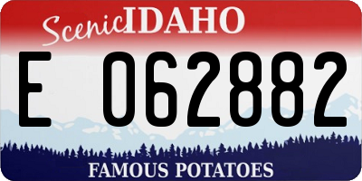 ID license plate E062882