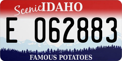 ID license plate E062883