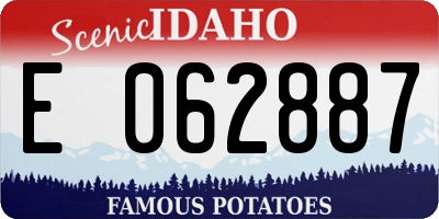 ID license plate E062887