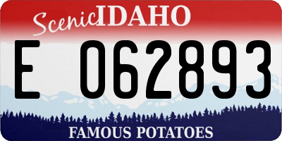 ID license plate E062893
