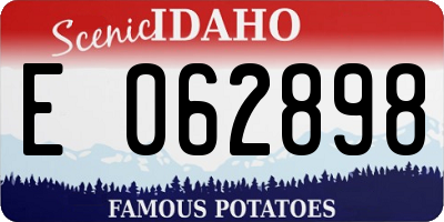 ID license plate E062898