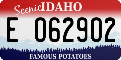 ID license plate E062902
