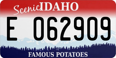 ID license plate E062909