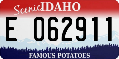 ID license plate E062911