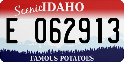 ID license plate E062913