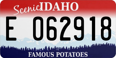 ID license plate E062918