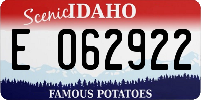 ID license plate E062922