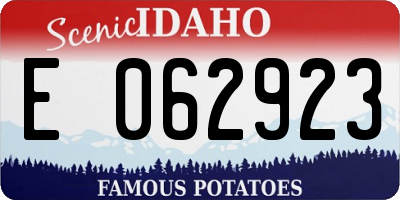 ID license plate E062923