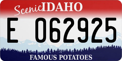 ID license plate E062925