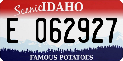 ID license plate E062927