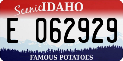 ID license plate E062929