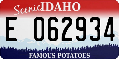 ID license plate E062934