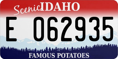 ID license plate E062935