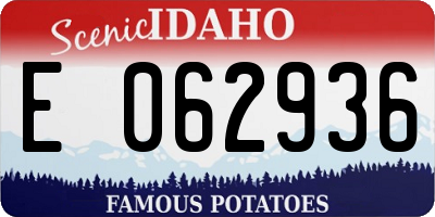 ID license plate E062936
