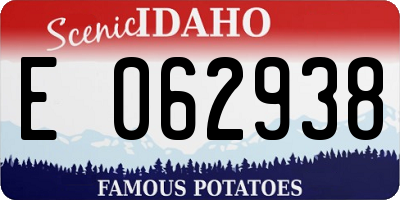 ID license plate E062938