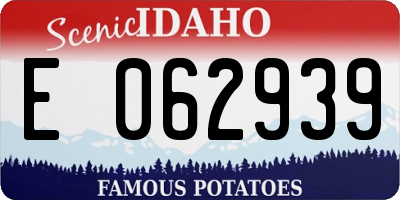 ID license plate E062939