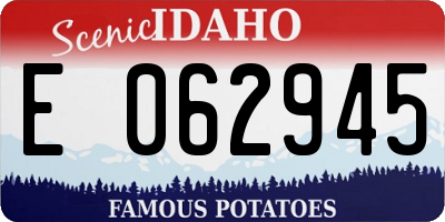 ID license plate E062945