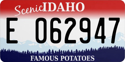 ID license plate E062947
