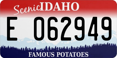 ID license plate E062949