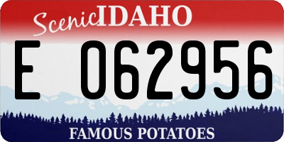 ID license plate E062956