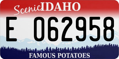 ID license plate E062958