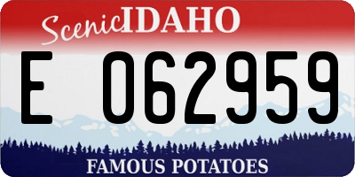 ID license plate E062959