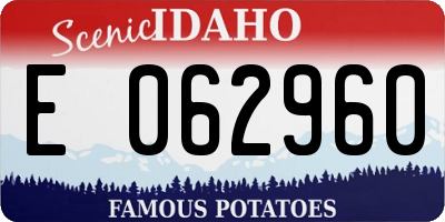 ID license plate E062960