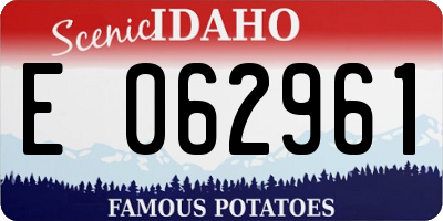 ID license plate E062961