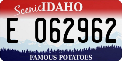 ID license plate E062962