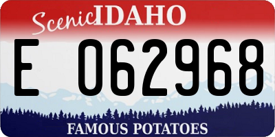 ID license plate E062968