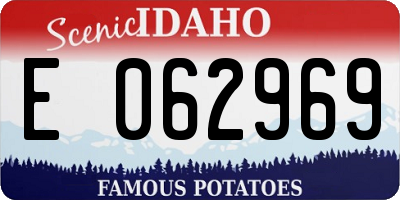ID license plate E062969
