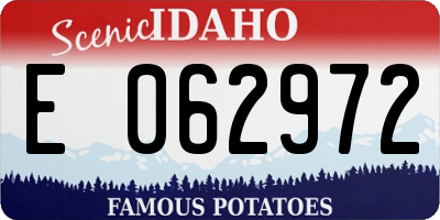 ID license plate E062972
