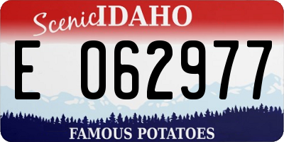 ID license plate E062977