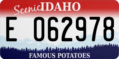 ID license plate E062978