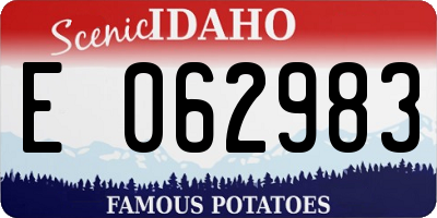 ID license plate E062983