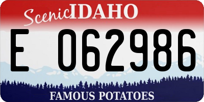 ID license plate E062986