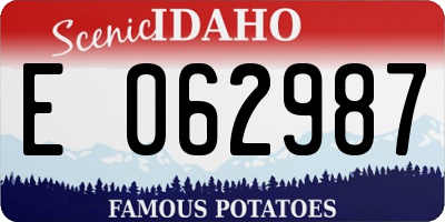 ID license plate E062987