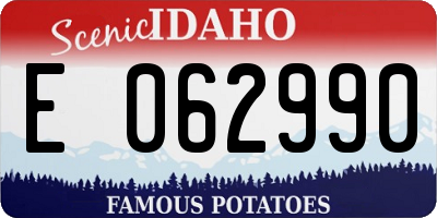 ID license plate E062990