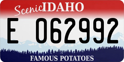 ID license plate E062992