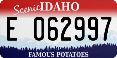 ID license plate E062997
