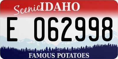 ID license plate E062998