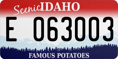 ID license plate E063003