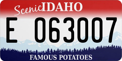 ID license plate E063007