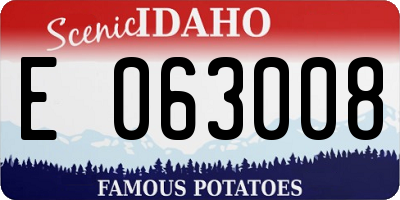 ID license plate E063008