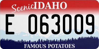 ID license plate E063009