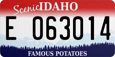 ID license plate E063014
