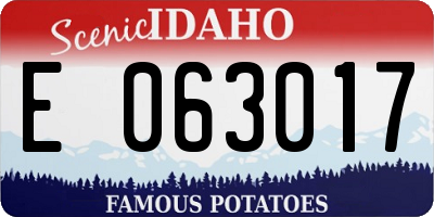ID license plate E063017