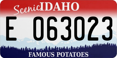 ID license plate E063023