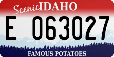 ID license plate E063027
